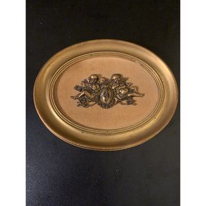 Victorian B&S Creations NY Vtg Wall Decor Oval 3D Sculpted Picture Cherubs Music